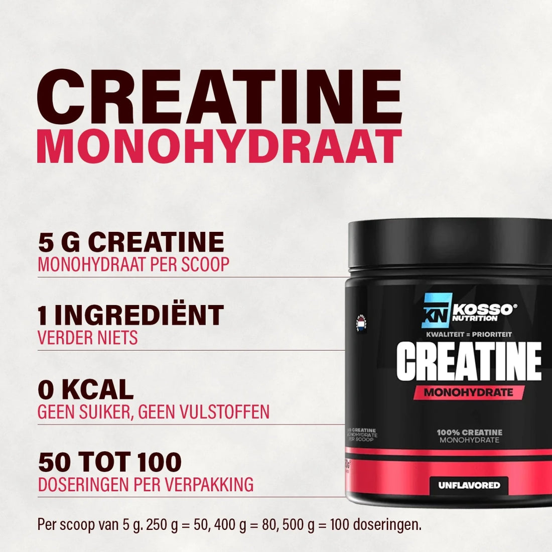 Creatine Poeder - Kosso Nutrition | Kwaliteit = prioriteit