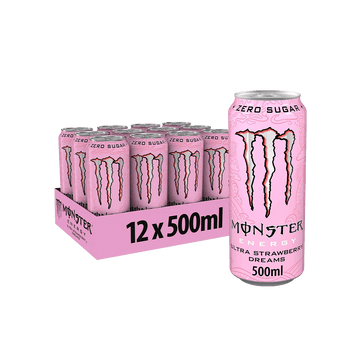 Monster Energy Ultra Strawberry Dreams 500ml - Kosso Nutrition | Kwaliteit = prioriteit