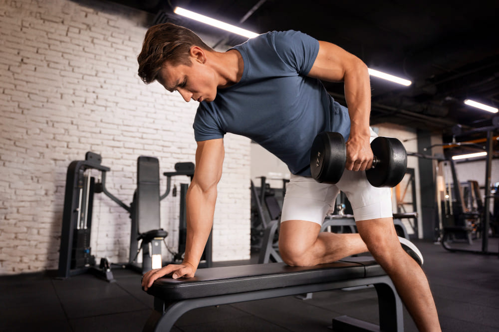 tricep oefeningen dumbbells
