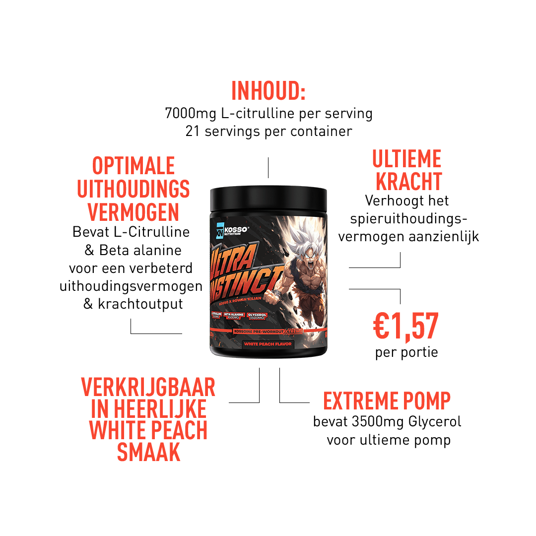 ULTRA INSTINCT EXTREME PRE - WORKOUT - Kosso Nutrition | Kwaliteit = prioriteit