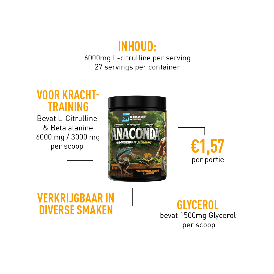 Anaconda Extreme Pre-workout - Kosso Nutrition | Kwaliteit = prioriteit