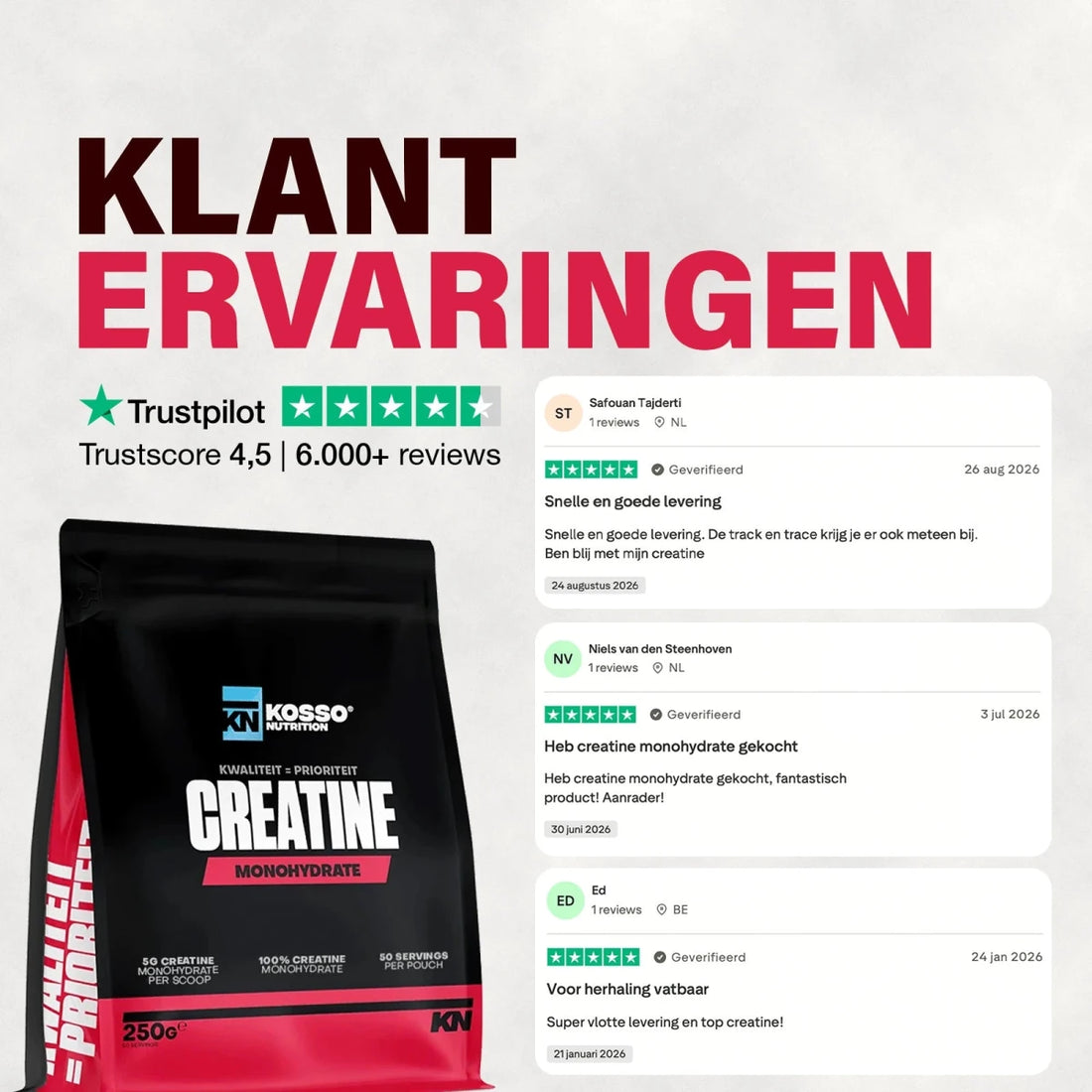 Creatine Poeder - Kosso Nutrition | Kwaliteit = prioriteit