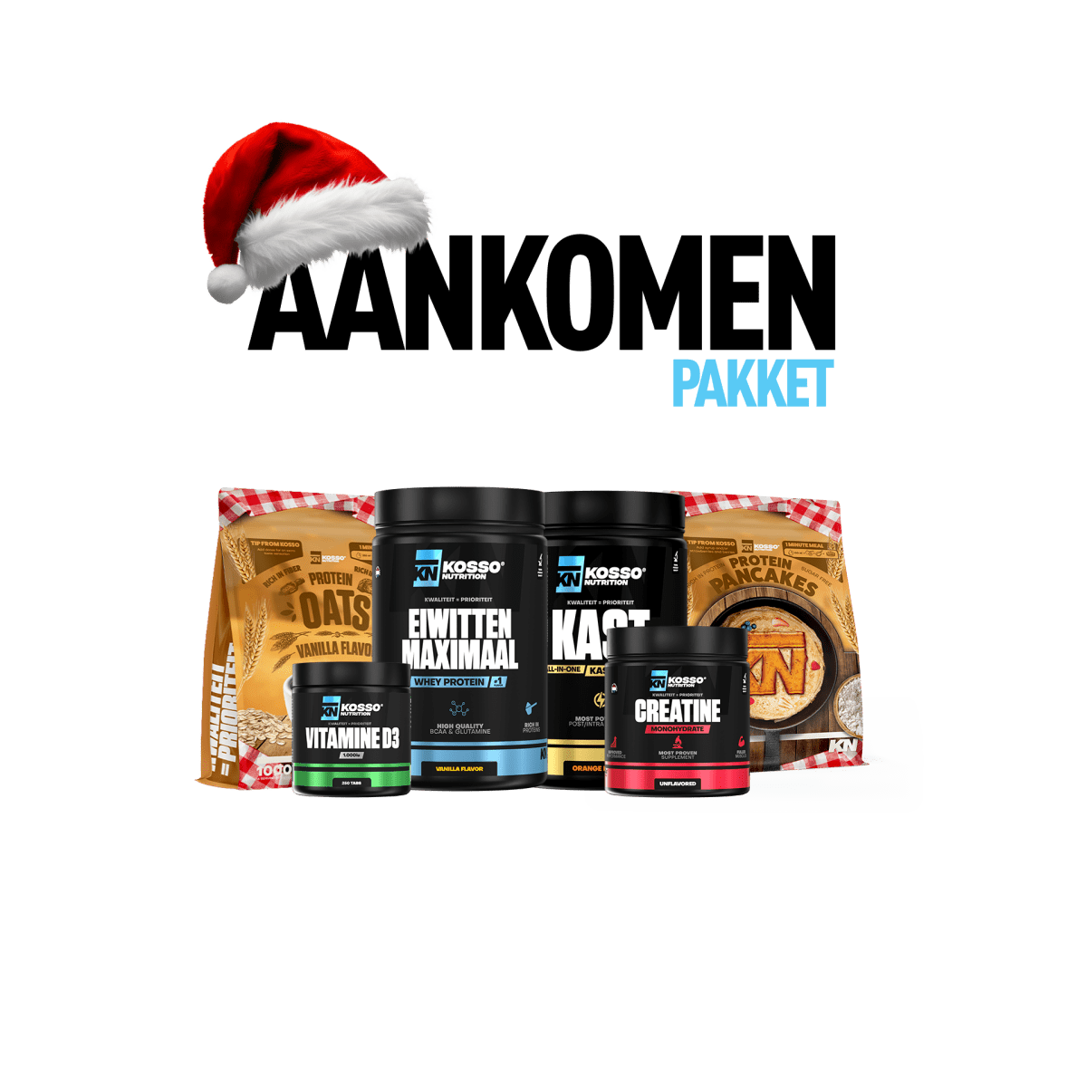 Aankomen kerstpakket - Kosso Nutrition | Kwaliteit = prioriteit