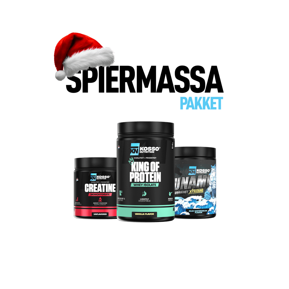 Spiermassa kerstpakket - Kosso Nutrition | Kwaliteit = prioriteit