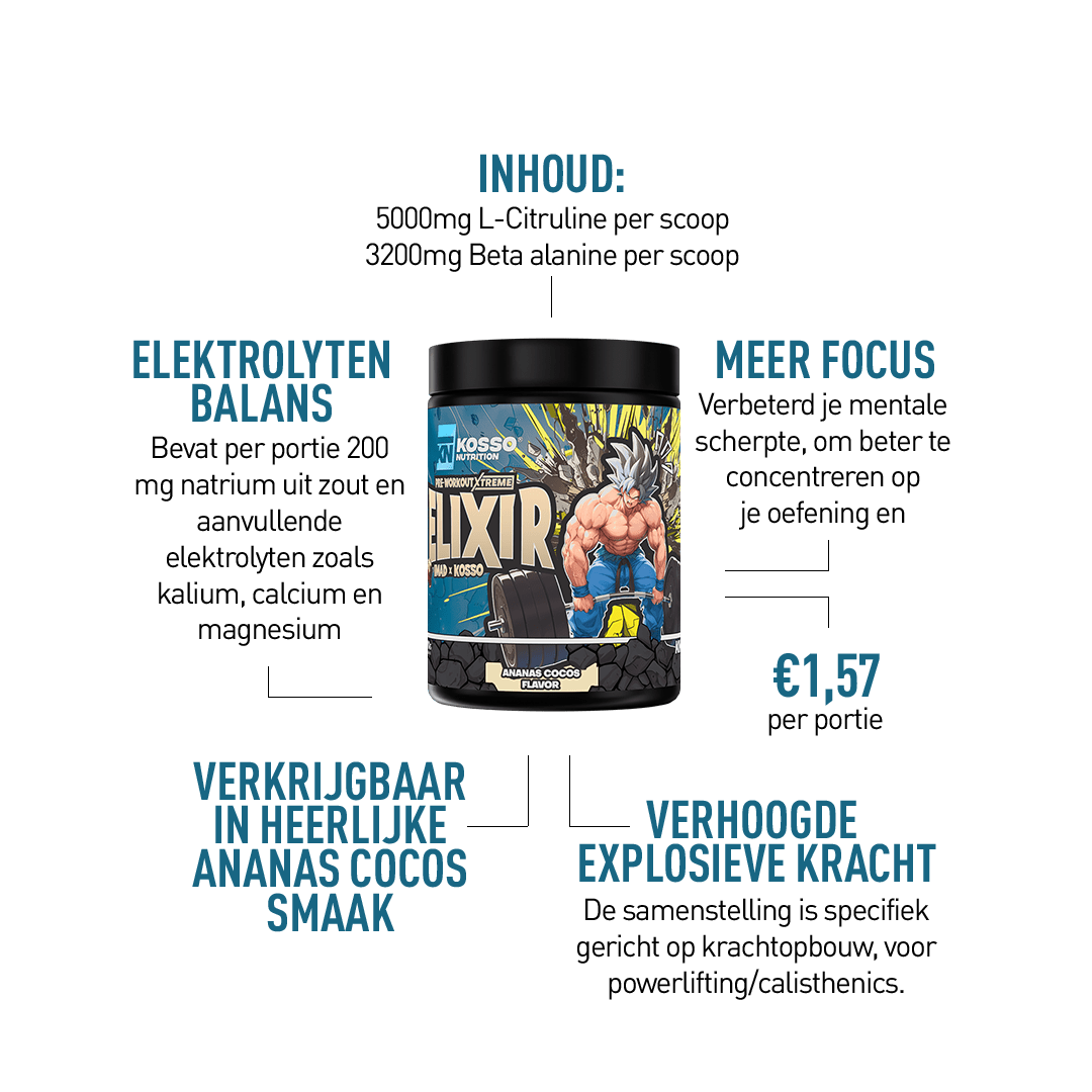 ELIXIR EXTREME PRE - WORKOUT 2.0 - Kosso Nutrition | Kwaliteit = prioriteit