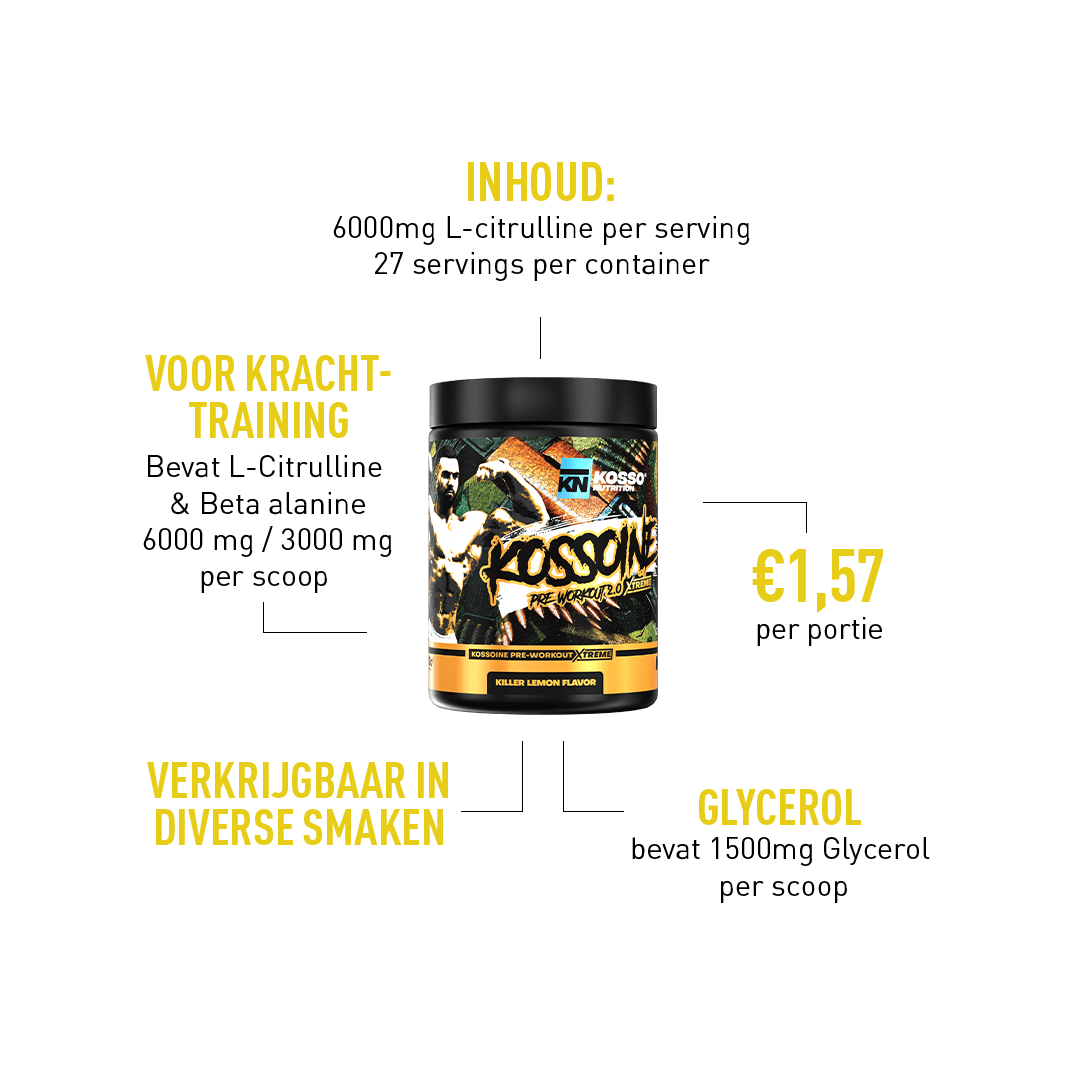 Killer Lemon Extreme Pre-workout - Kosso Nutrition | Kwaliteit = prioriteit