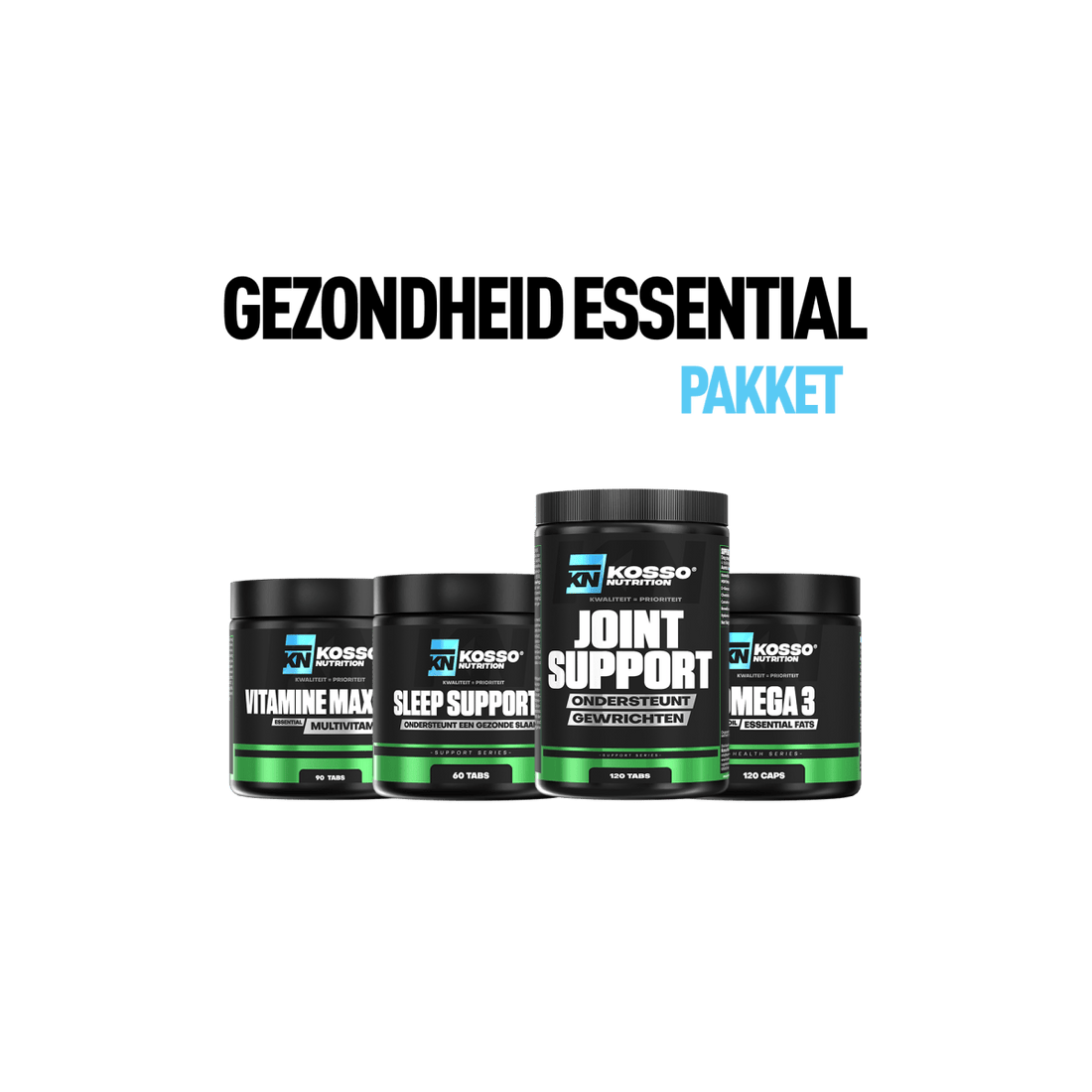 Gezondheid Essentials Pakket - Kosso Nutrition | Kwaliteit = prioriteit