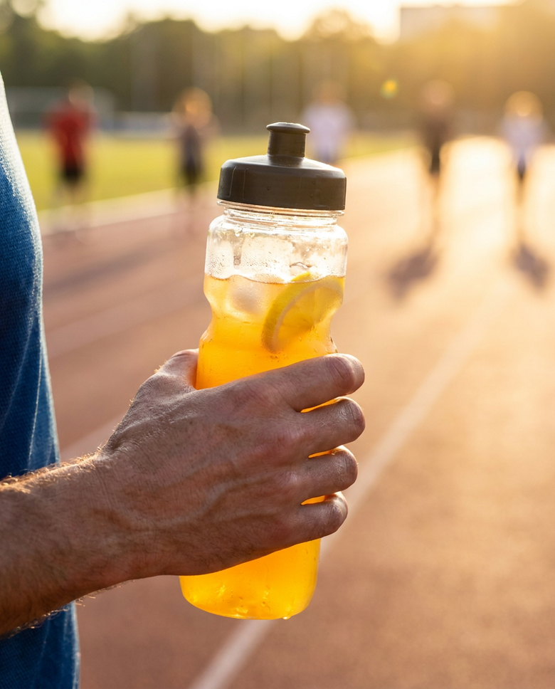 Elektrolyten bidon na het hardlopen
