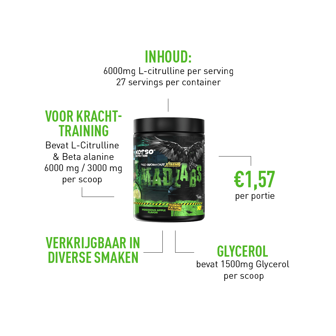 Madlabs Extreme Pre-workout - Kosso Nutrition | Kwaliteit = prioriteit