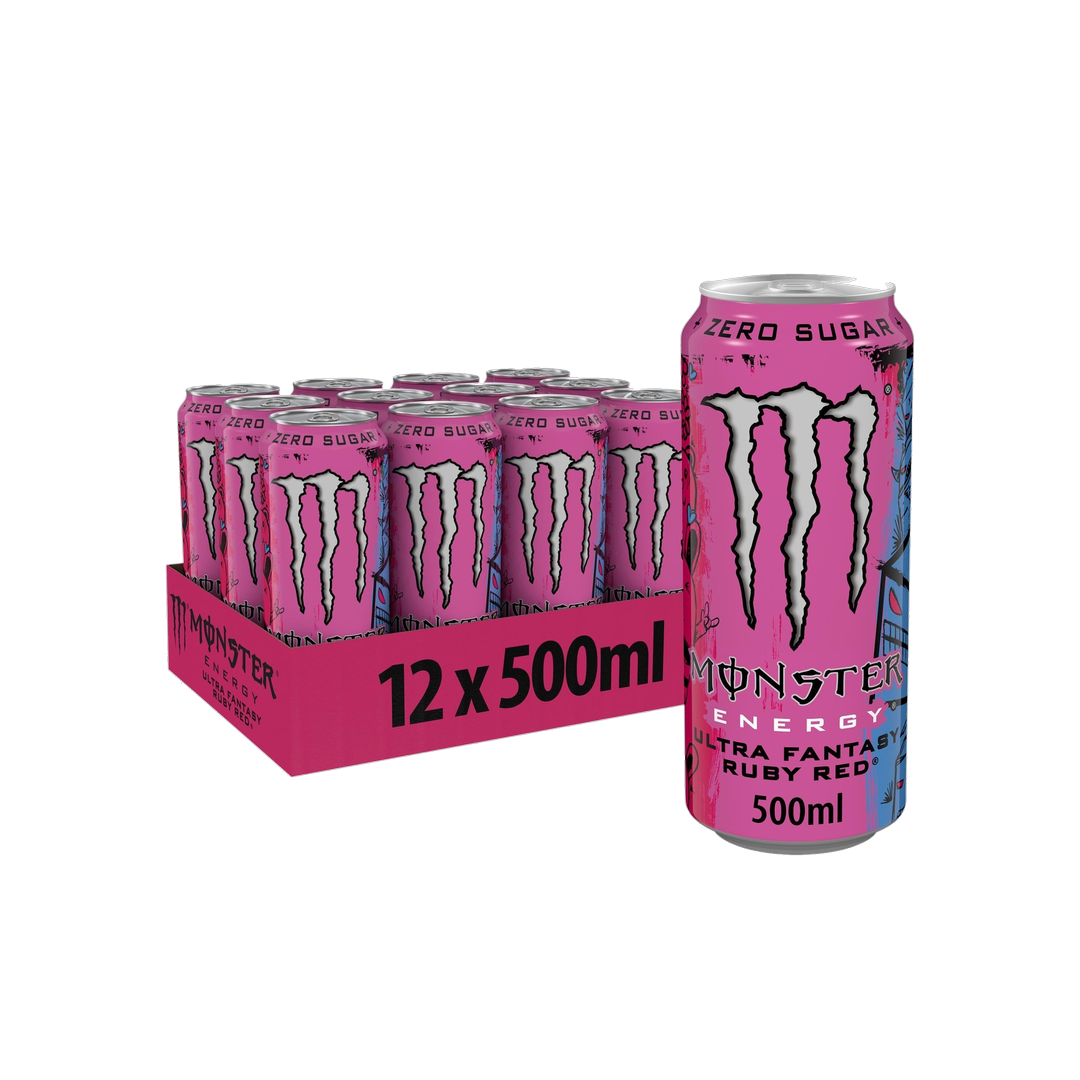 Monster Energy Ultra Fantasy Ruby Red 500ml - Kosso Nutrition | Kwaliteit = prioriteit