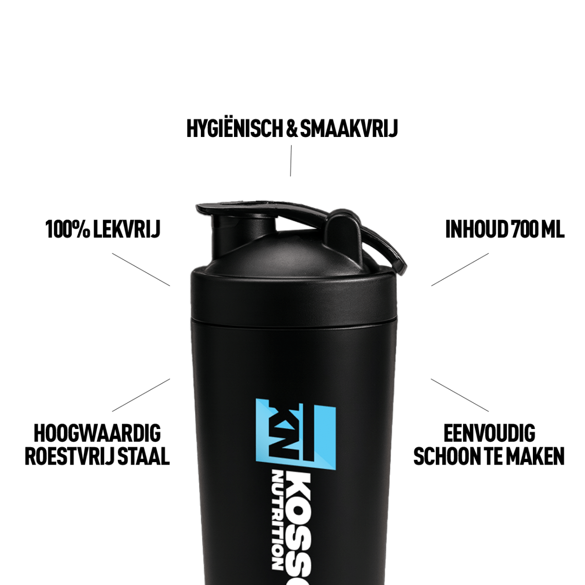 KN RVS SHAKEBEKER - Kosso Nutrition | Kwaliteit = prioriteit
